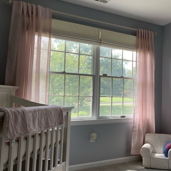 DKNY Pink Sheer Curtains - Picture 2 of 2